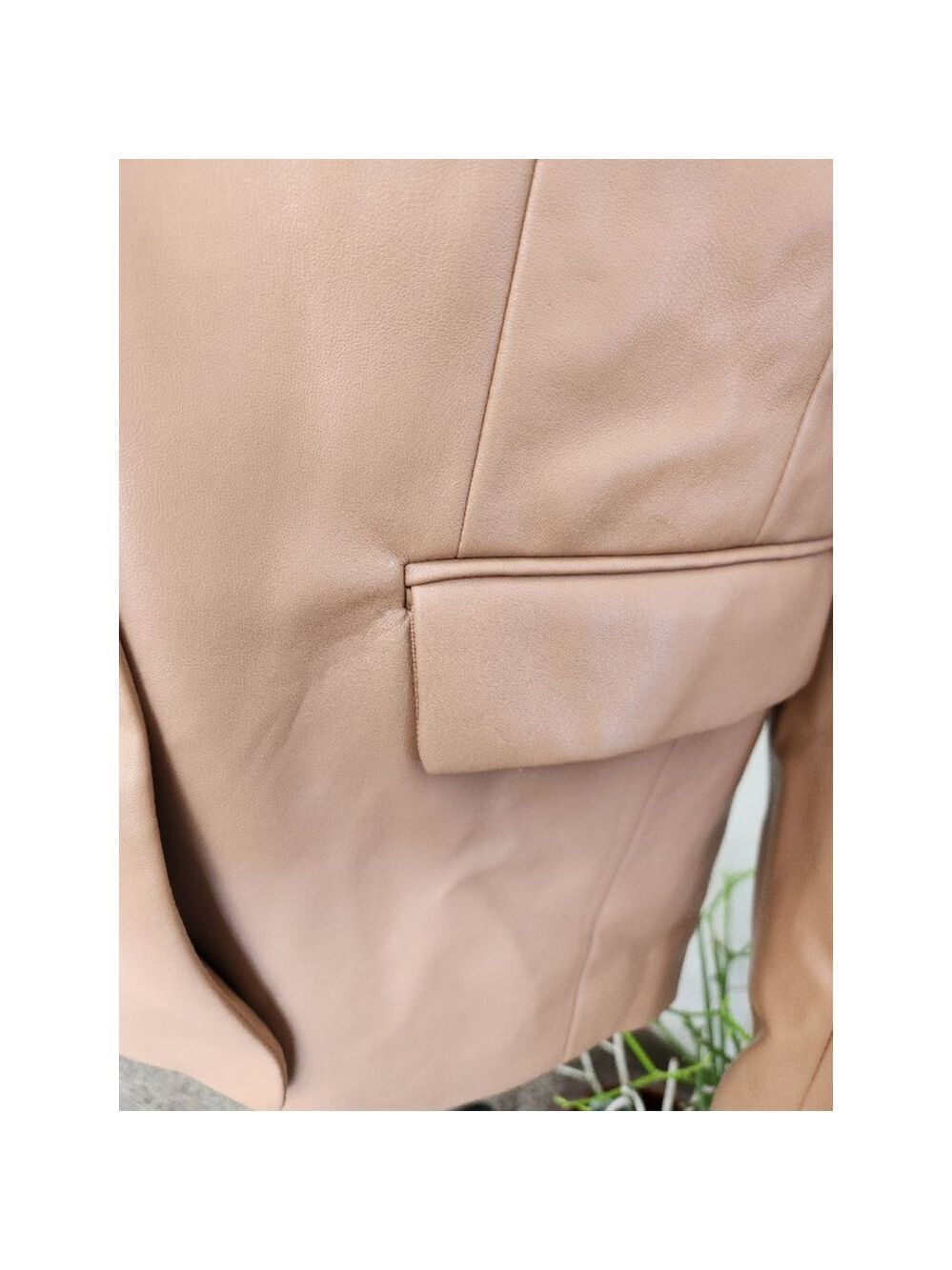A New Day Camel Brown Faux Leather Blazer XSmall - Picture 5 of 12